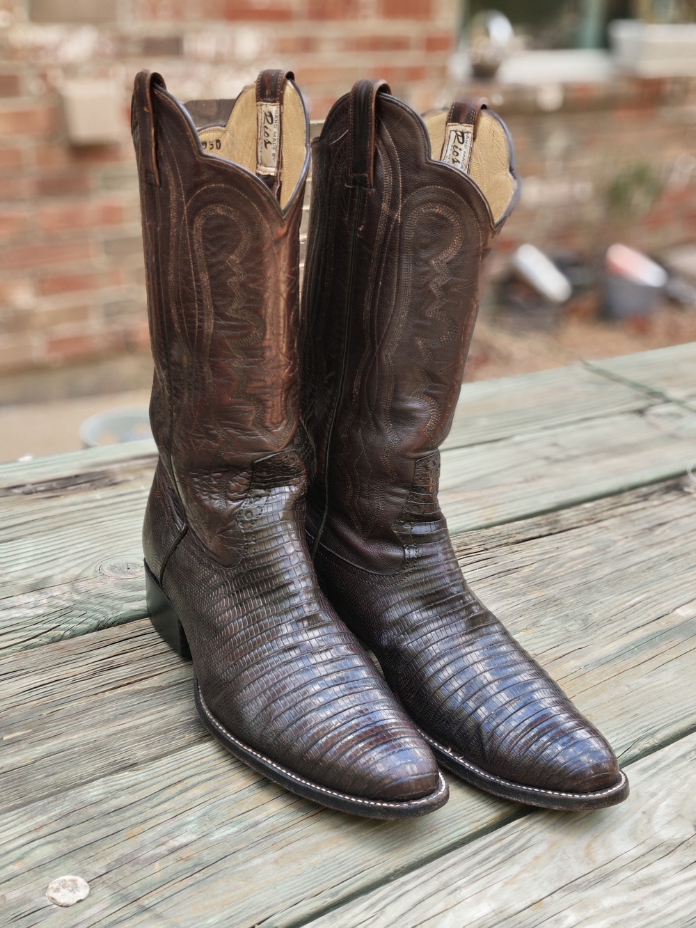 Rios of Mercedes Dark Brown Teju Lizard Boots